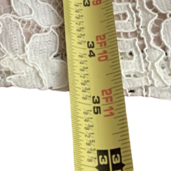 NEW Selfie Leslie Lace Dress Cocktail Overlay Boning Sleeveless White Tan Small - Picture 10 of 13